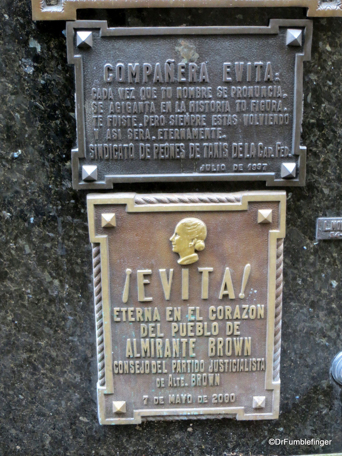 Buenos Aires Recoleta Cemetery 027.  Grave of Eva Peron (Evita)