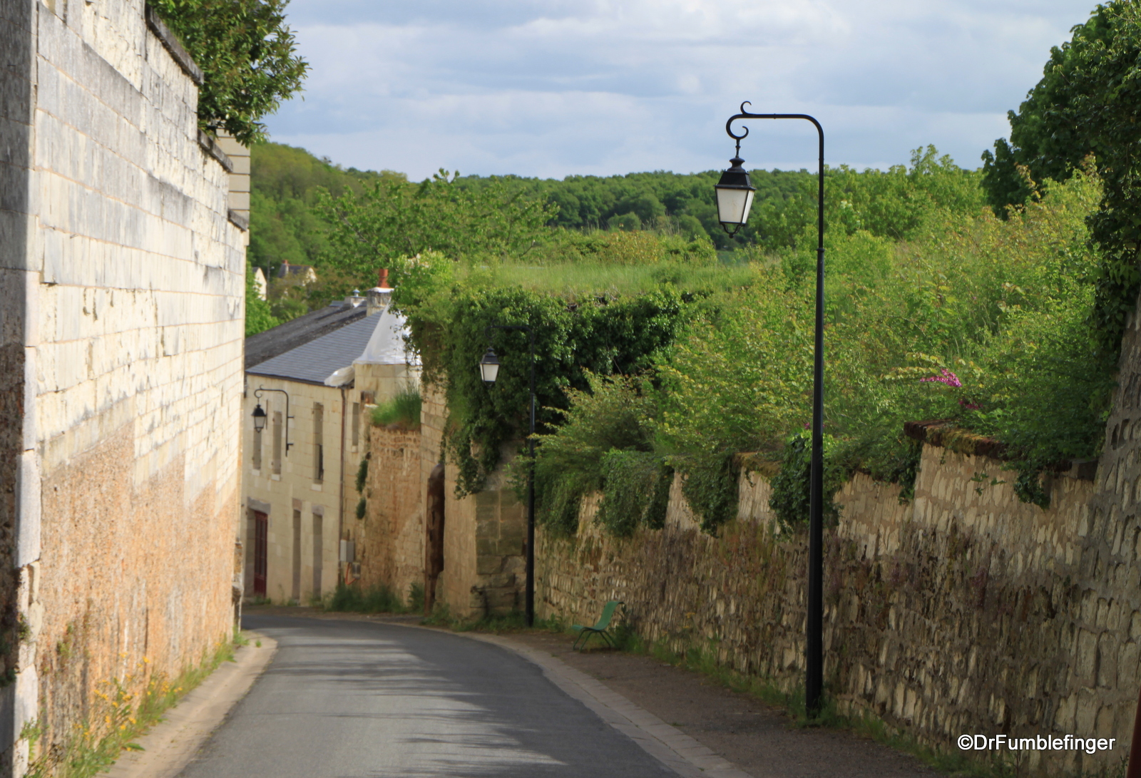 Medieval lane and abbey wall, Fontevraud Abbey
