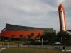 Side view of the new $100,000,000 Space Shuttle Atlantis exhibit, Cape Canaveral, Florida