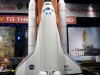 Small model of the shuttle and it's rockets, ready for take-off