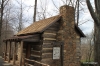 Restored log cabin, Mitchie Tavern.
