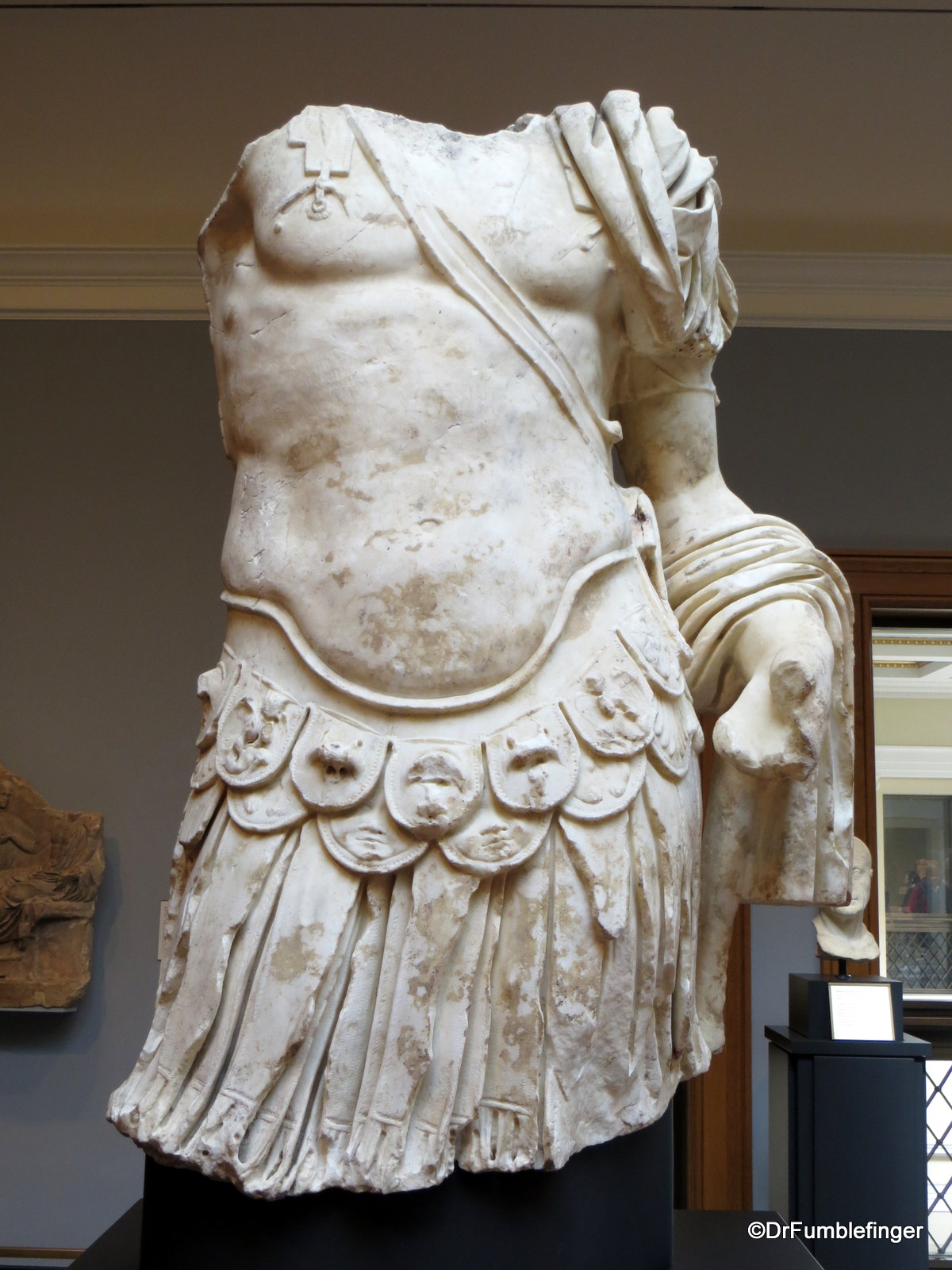 Getty Villa.Getty Villa. Torso of a man wearing armor. Roman 1st cent AD