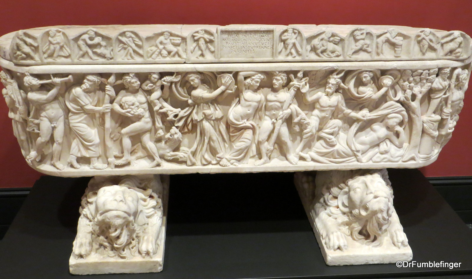 Getty Villa. Sarcophagus with scenes of Bacchus 200 AD
