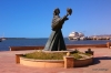 Statue, La Paz harbor and Malecon