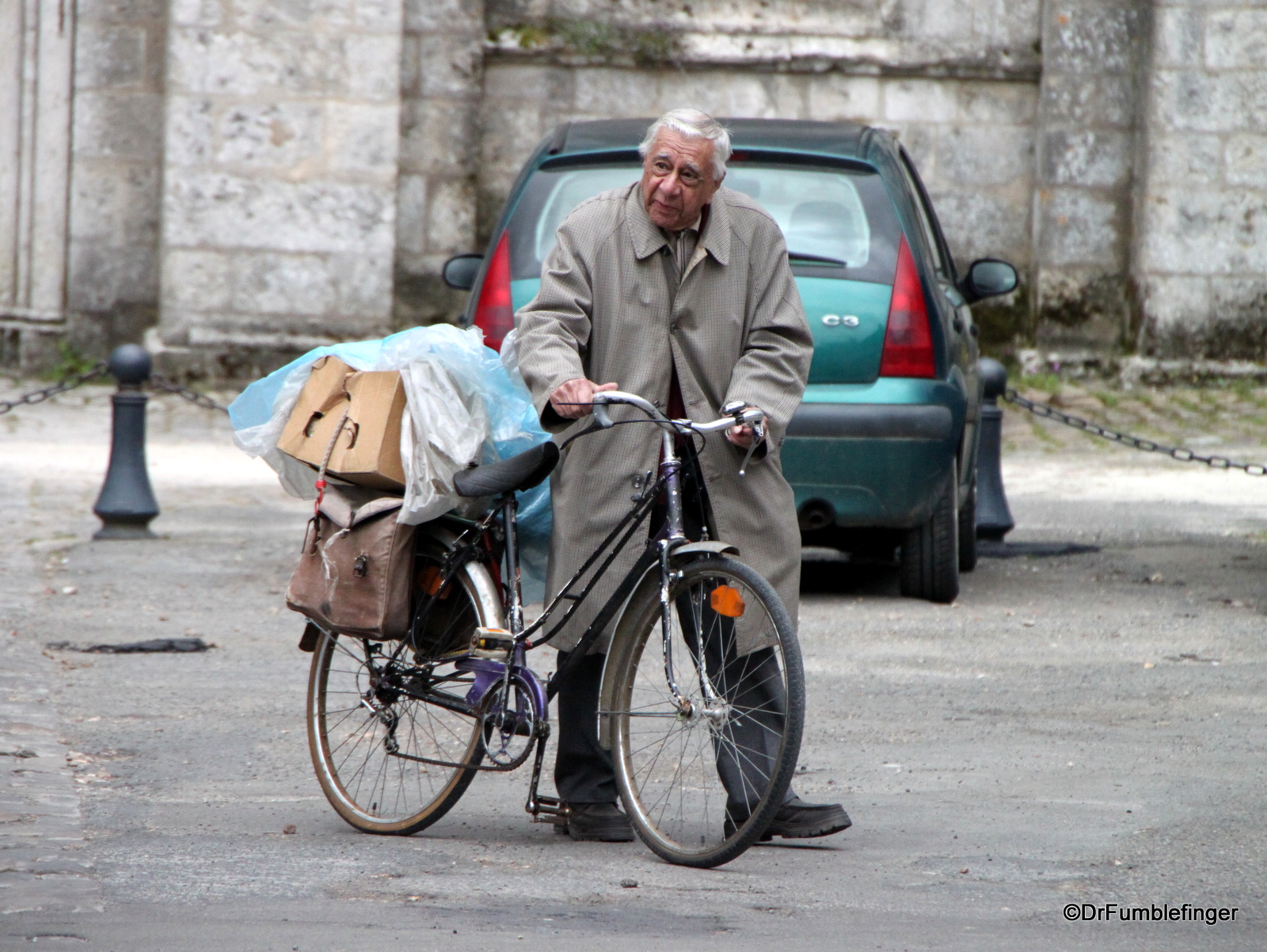 Old man with bike, Chartres, France