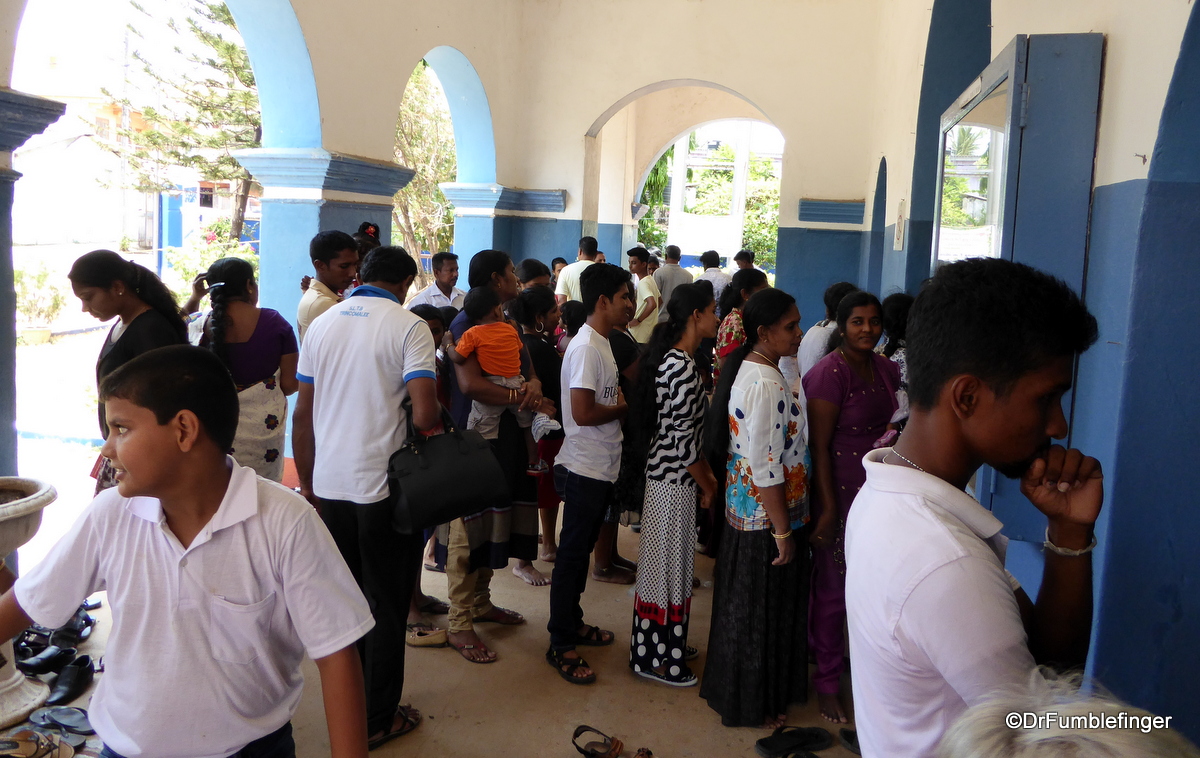 Line outside church, St. Mary's Cathedral, Trincomale