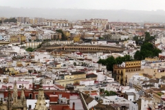 Views of Seville from the Cathedral's Giralda -- the Bullfighting arena