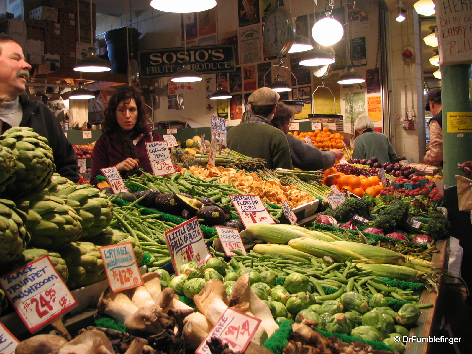 Seattle's Pike Market vegetable vendor