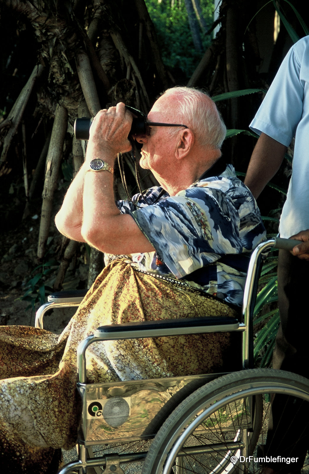 Arthur C. Clarke on Hikkaduwa beach