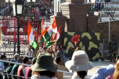 Crowd at flag lowering ceremony Wagah Border, India