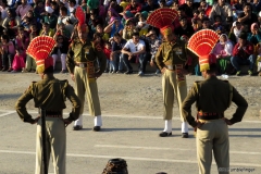Uniformed guards at Wagah Border crossing